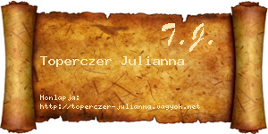 Toperczer Julianna névjegykártya